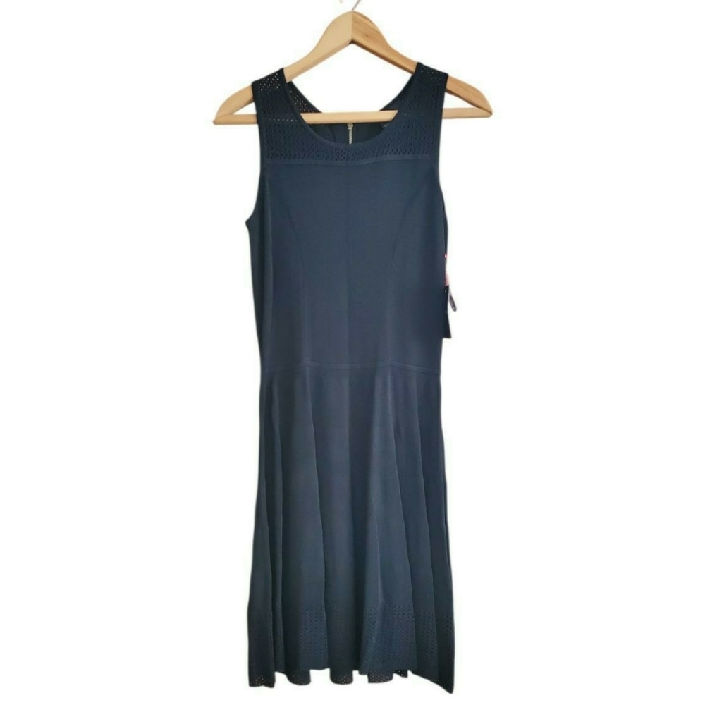 Cynthia Rowley Black Midi Semi Sheer Dress S